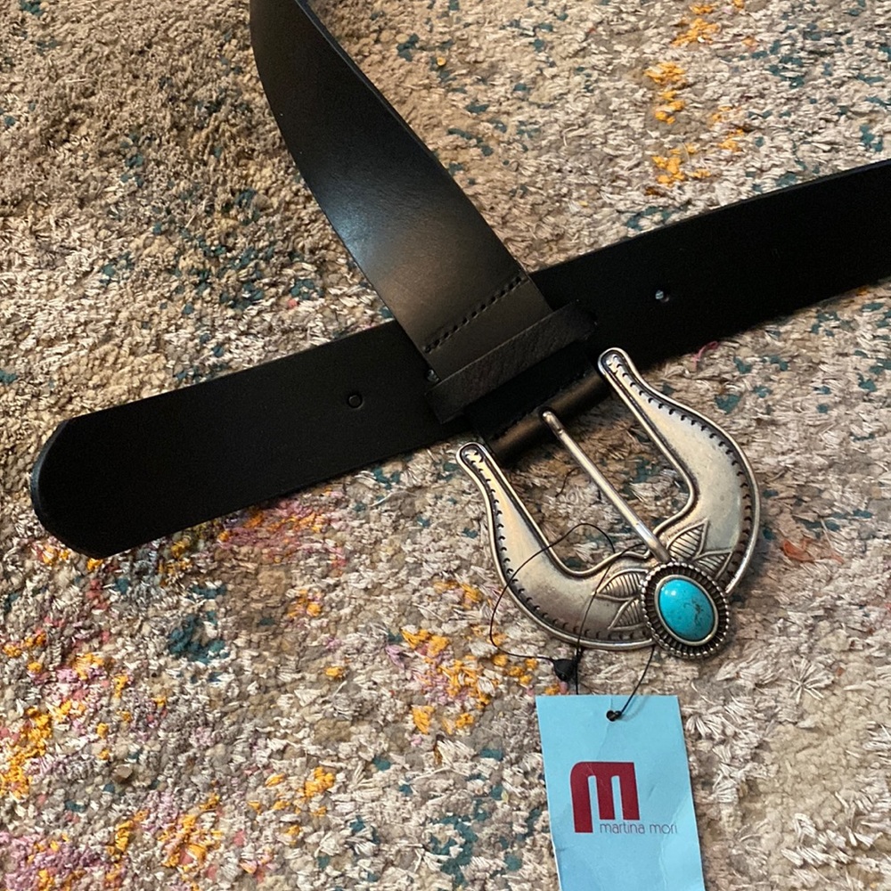 New NWT Martina Mori Italian Leather Belt O/S